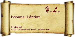 Hanusz Lóránt névjegykártya